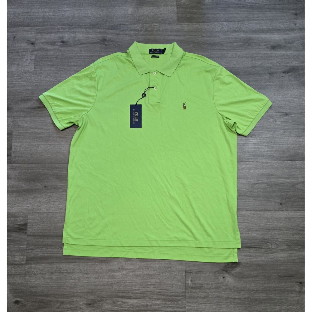 Polo Ralph Lauren Shirt Mens 2XL Neon Pima Soft Touch Polo Flesh Pony Preppy NWT